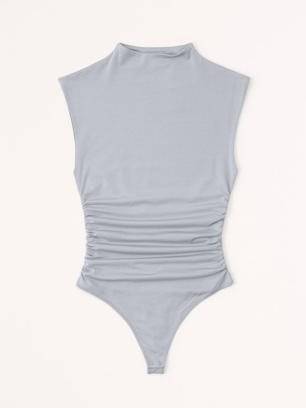 Abercrombie White Ruched One-Piece Bodysuit